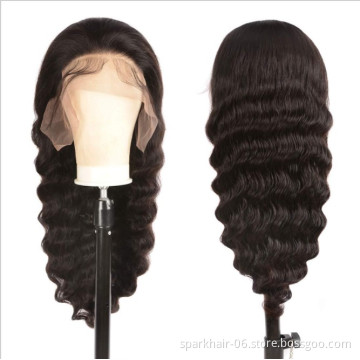 10A Cuticle Aligned Virgin Indian Hair Raw Unprocessed Lace Frontal Wig Loose Deep Wave Women Human Hair Lace Front Wigs
